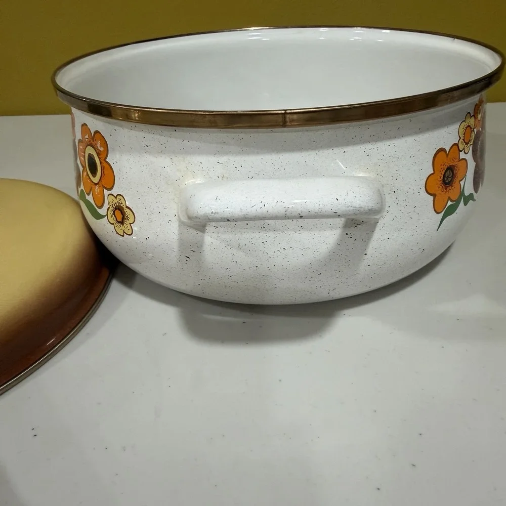 VTG SEARS *Harvest Blossom* Enamelware Large 10